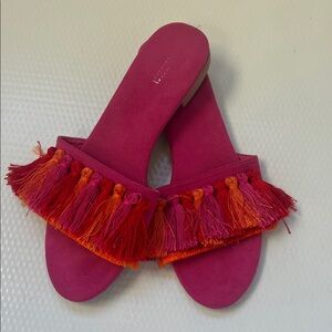 Forever 21 Pink Sandals with Orange Tassels